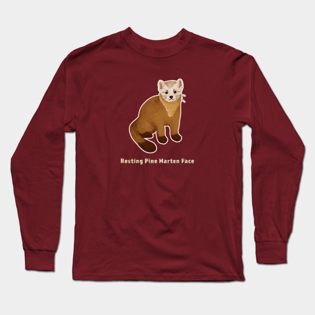 Resting Pine Marten Face Long Sleeve T-Shirt by Annelie